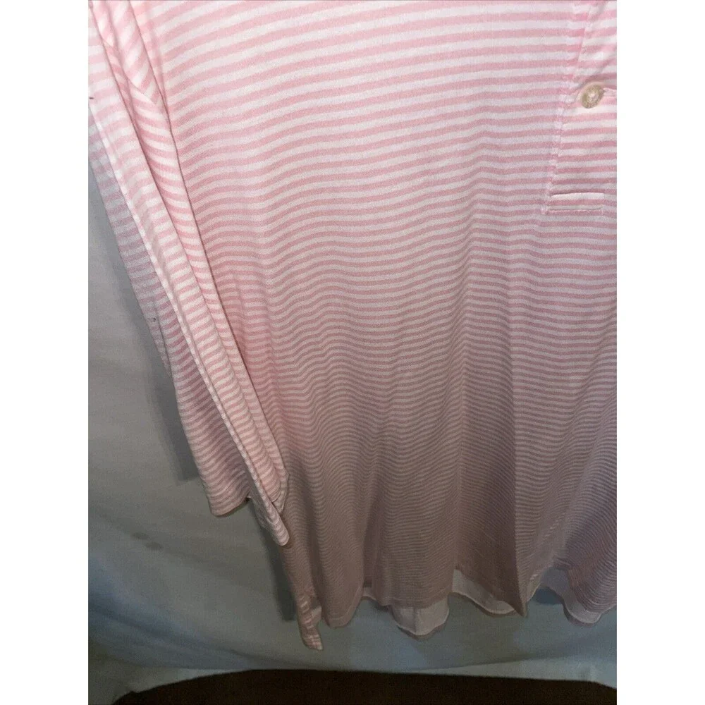Polo Ralph Lauren Men’s Golf Shirt Size 2XL Pink Striped Athleisure Tennis